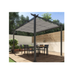 Pergola autoportante Omega, aluminium gris anthracite 2.85X4 m