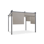 Pergola édition spéciale toit rétractable 3x4 M et 4 stores taupe