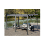 Pergola en métal avec toit rétractable - 3 x 6 m - Anthracite