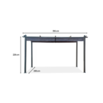 Pergola en aluminium avec toit rétractable - 3 x 4 m - Gris anthracite