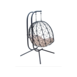 Fauteuil de jardin suspendu pliable en acier coloris noir - 2 places