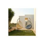 Fauteuil à bascule suspendu de jardin rond avec coussin