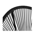 Salon de jardin IZMIR table et 2 fauteuils oeuf cordage noir