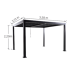 Pergola bioclimatique autoportante NATERIAL Clima aluminium gris, 9.69 m²