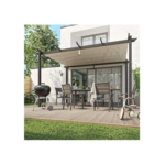 Pergola autoportante Omega, aluminium gris anthracite 2.85X4 m
