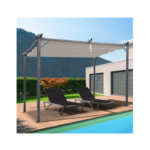 Pergola édition spéciale toit rétractable 3x4 M et 4 stores taupe