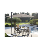 Parasol déporté NATERIAL Aura taupe carré, L.286 x l.286 cm