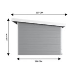 Abri de jardin composite SINTRA – 9 m2 gris clair – Neuf