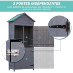 Abri de Jardin en Pin Massif Gris – 1,19 m² – Armoire de Rangement Robuste