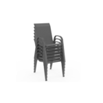 Salon de jardin MADRID table 150 CM et 6 chaises empilables gris anthracite