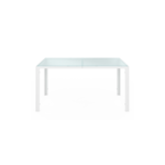 Salon de jardin MADRID table 150 CM et 6 chaises empilables blanc et beige