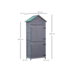 Abri de Jardin en Pin Massif Gris – 1,19 m² – Armoire de Rangement Robuste