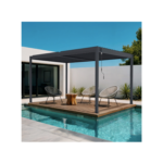 Pergola bioclimatique autoportée PIANA 4x3m aluminium gris - lames orientables - pergola autoportée 3x4 m