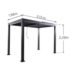 Pergola bioclimatique autoportante NATERIAL Clima aluminium gris, 5.08 m²