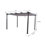 Pergola autoportante Omega, aluminium gris anthracite 2.85X4 m