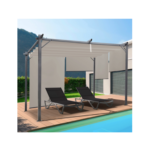 Pergola édition spéciale toit rétractable 3x4 M et 4 stores taupe