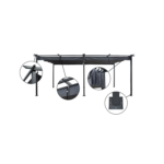 Pergola en métal avec toit rétractable - 3 x 6 m - Anthracite