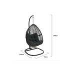 Fauteuil lune suspendu ajouré effet rotin avec coussin gris