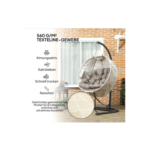 Fauteuil Suspendu Ovale Pliable pour Extérieur, Hamac avec Porte-Gobelet, beige