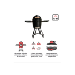Barbecue Kamado Céramique Charbon NATERIAL Drago Noir ⌀46 cm avec housse