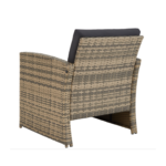 Tectake Salon bas de jardin LUCQUES 4 places - marron naturel/gris foncé