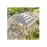 Parasol déporté rectangulaire multi-toile "Melhia" lin 4 x 3m en aluminium acier et oléfine - Hespéride