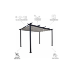 Pergola autoportante Omega, aluminium gris anthracite 2.85X4 m
