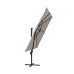 Parasol déporté NATERIAL Aura taupe carré, L.286 x l.286 cm