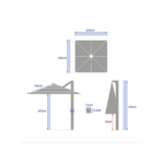 Parasol déporté rectangulaire multi-toile "Melhia" lin 4 x 3m en aluminium acier et oléfine - Hespéride