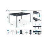 Pergola bioclimatique autoportée PIANA 4x3m aluminium gris - lames orientables - pergola autoportée 3x4 m
