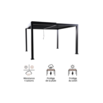 Pergola bioclimatique autoportante NATERIAL Clima aluminium gris, 9.69 m²