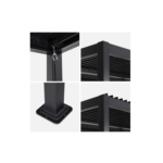 Pergola bioclimatique noire. aluminium et acier. 3x3m. lames orientables