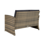 Tectake Salon bas de jardin LUCQUES 4 places - marron naturel/gris foncé
