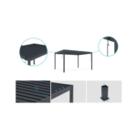 Pergola bioclimatique autoportée PIANA 4x3m aluminium gris - lames orientables - pergola autoportée 3x4 m