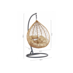 Fauteuil à bascule suspendu de jardin rond avec coussin