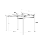 Pergola autoportante Omega, aluminium gris anthracite 2.85X4 m