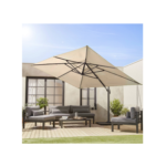 Parasol déporté rectangulaire beige 3x4m + dalles à lester 50x50cm WIMEREUX + DALLES 50X50CM
