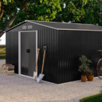 Abri de jardin en acier galvanisé gris 12,5 m²