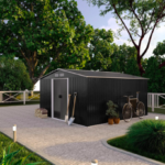 Abri de jardin en acier galvanisé gris 12,5 m²