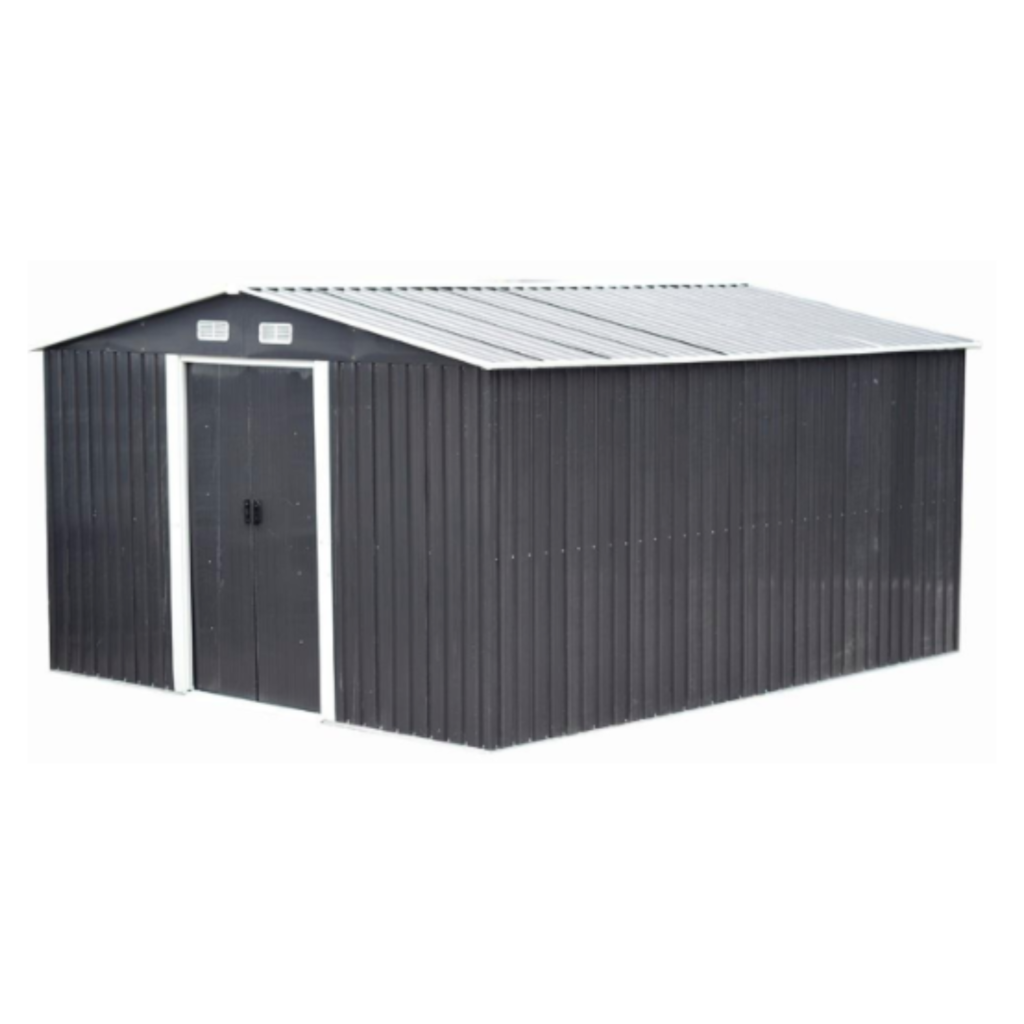 Abri de jardin en acier galvanisé gris 12,5 m²