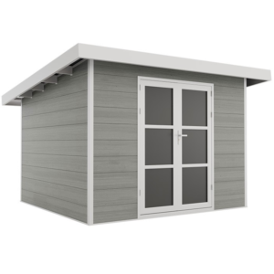 Abri de jardin composite SINTRA – 9 m2 gris clair – Neuf